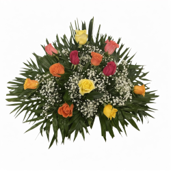 Centro 12 Rosas Multicolor